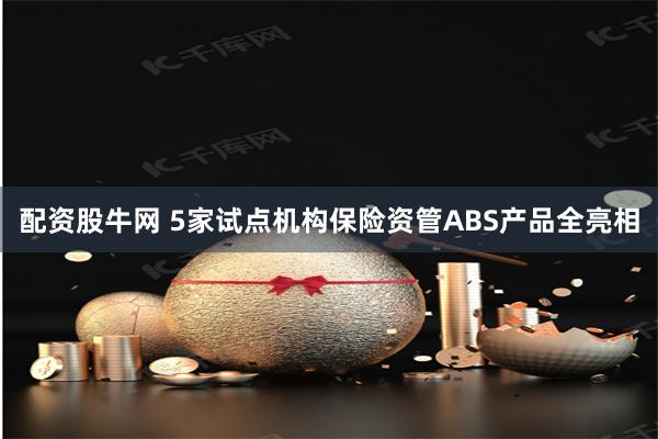 配资股牛网 5家试点机构保险资管ABS产品全亮相